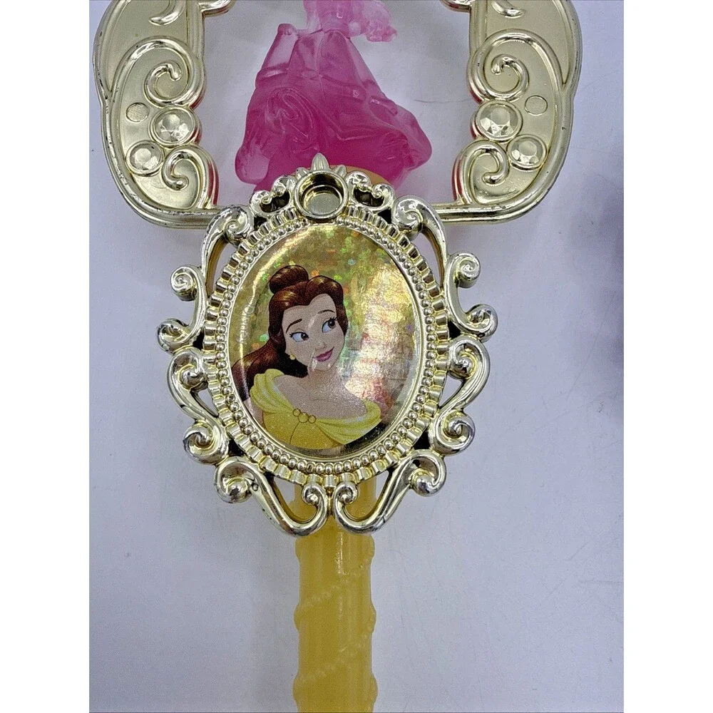 3 Disney Princess Ariel Belle Aurora Pretend Play Costume Scepter Wand 12” Turns